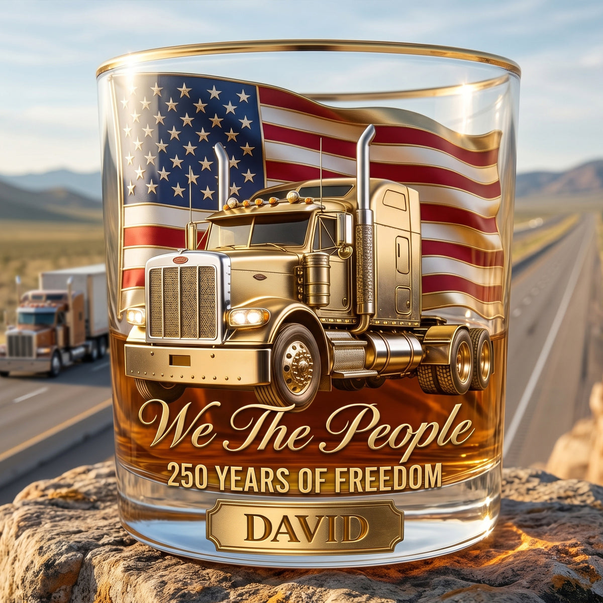250 Years Of Freedom Round Glass - Personalized Gifts For Trucker Lovers 03pglu110626-Homacus