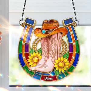 Western Spirit Suncatcher Ornament - Personalized Gifts For Cowgirl 02NALU280725-Homacus