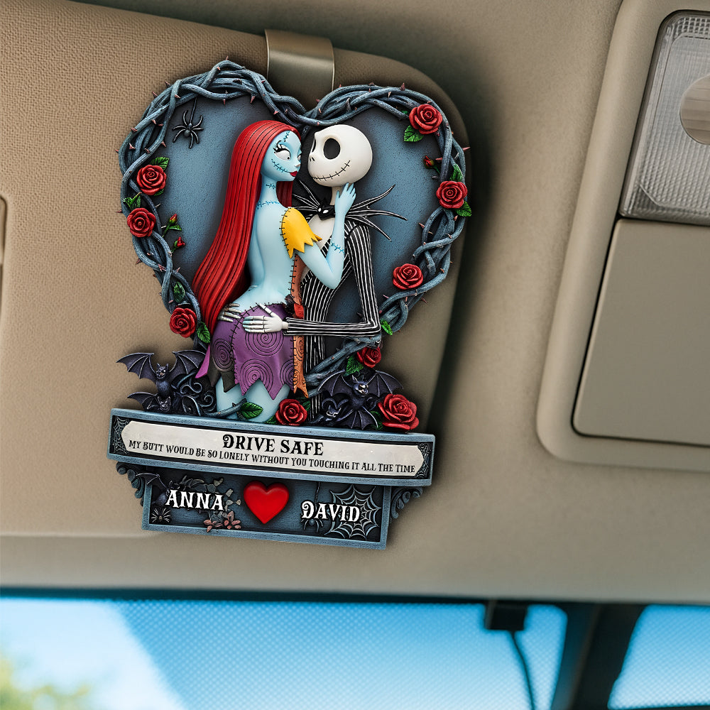 Naughty Spooky Couple Car Visor Clip - Personalized Gifts For Couple 03qhtn290525-Homacus