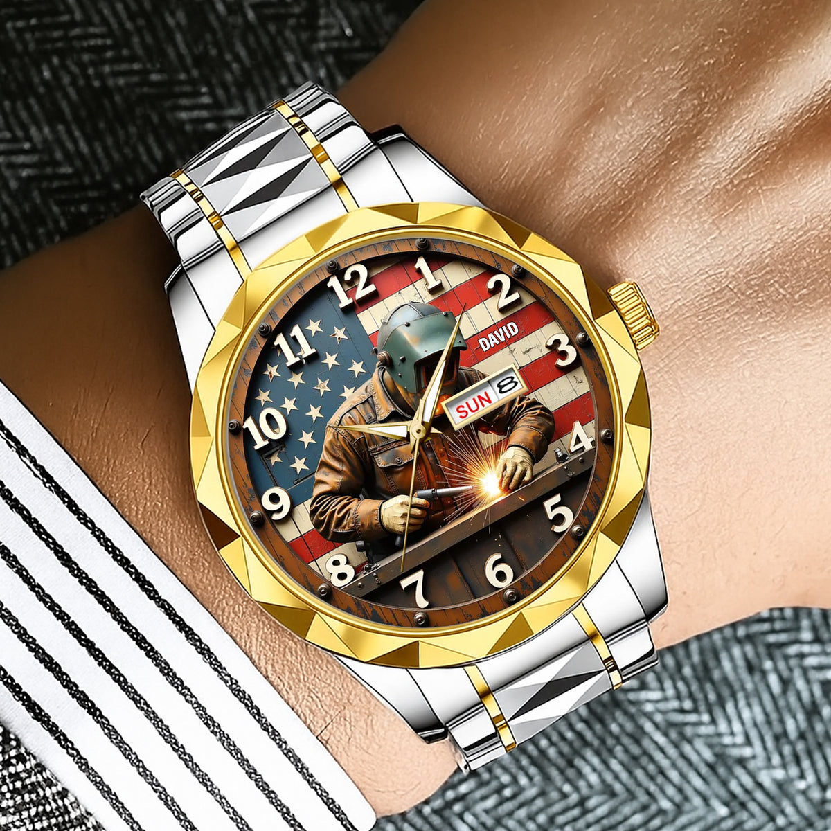 Personalized Christmas Gifts For Welder Stainless Steel Men's Watch 01hutn250725-Homacus