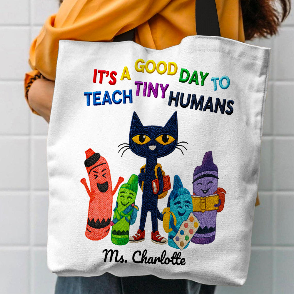 Cat Teacher Tote Bag Personalized Gifts For Teacher 03PGDT010725-Homacus