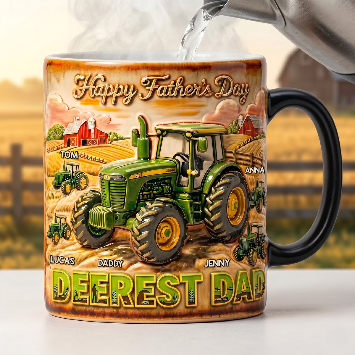 Vintage Farmer Dad Magic Mug, Personalized Gifts For Farming Dad 04qhdt160426-Homacus