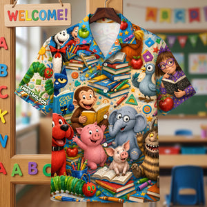 Back to School Book Character Hawaiian Shirt - Personalized Gifts For Teachers 04naqn010726