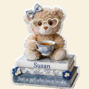 Book Girl Toile de Jouy Pillow Personalized Gifts For Book Lovers 05PGDT170326-Homacus