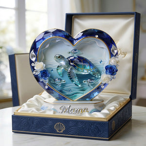 Sea Theme Turtle Mom And Kids Acrylic Plaque - Personalized Gifts For Mother's Day Plaque 04PGLU080426-Homacus