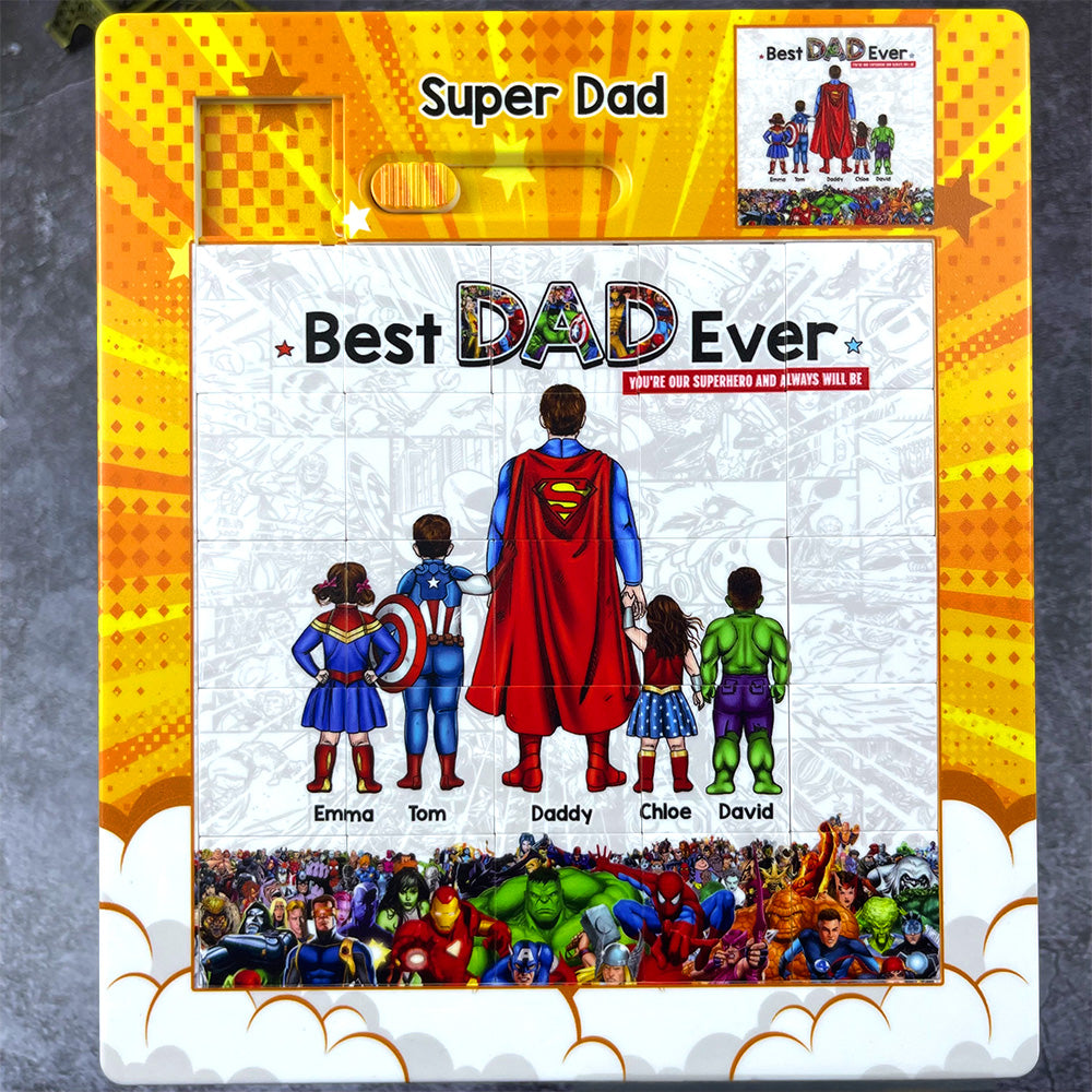 Best Dad Ever Sliding Puzzle 012achu150425pa - Personalized Gifts For Dad-Homacus