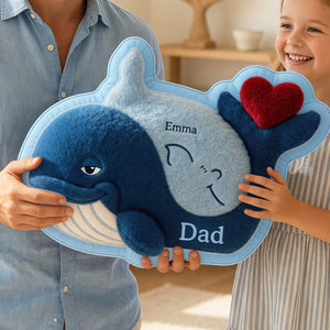 Caring Whale Dad Custom Shape Pillow, Personalized Gifts For Dad