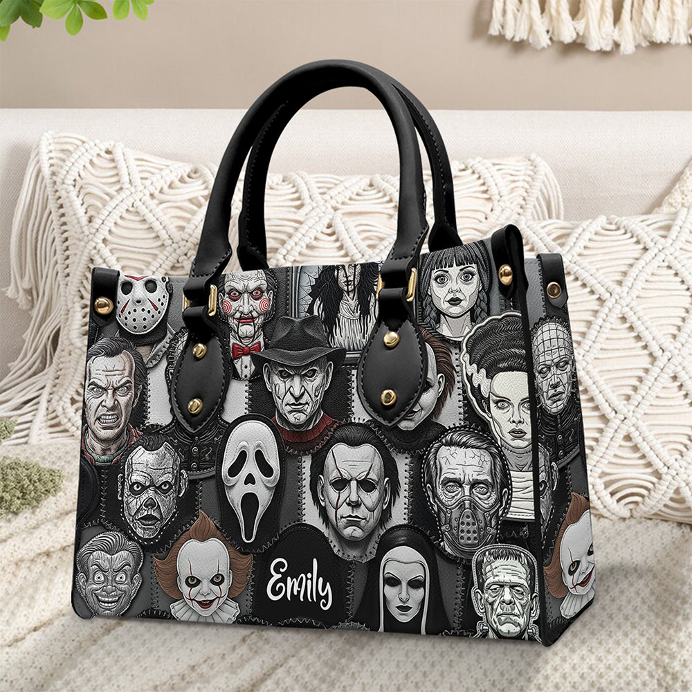 Horror Patches Leather Bag, Personalized Gifts For Horror Movie Fans 02qhqn080825-Homacus