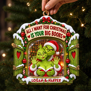 Cheeky Couple Holiday Ornament - Personalized Christmas Gifts For Couple 07ohdt071026-Homacus