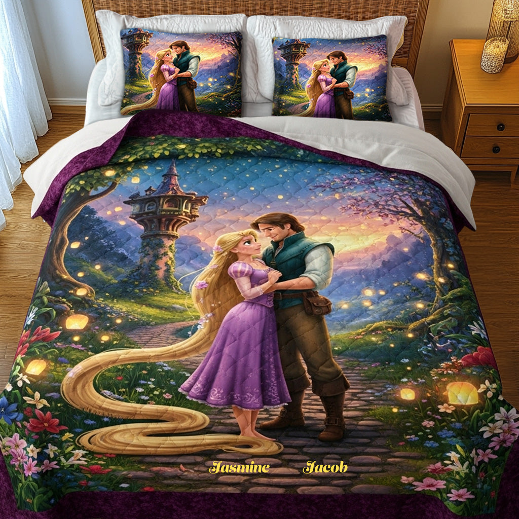 Romantic Couple Quilt Bed Set - Personalized Gifts For Couple 02tomg080725-Homacus