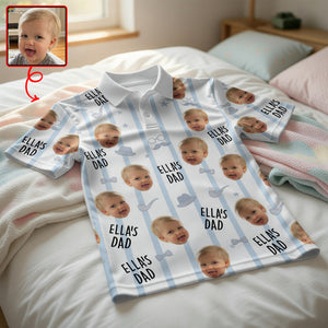 Custom Photo Adorable Baby Dad Polo Shirt, Personalized Gifts For Dad & Grandpa 04qhqn080526-Homacus