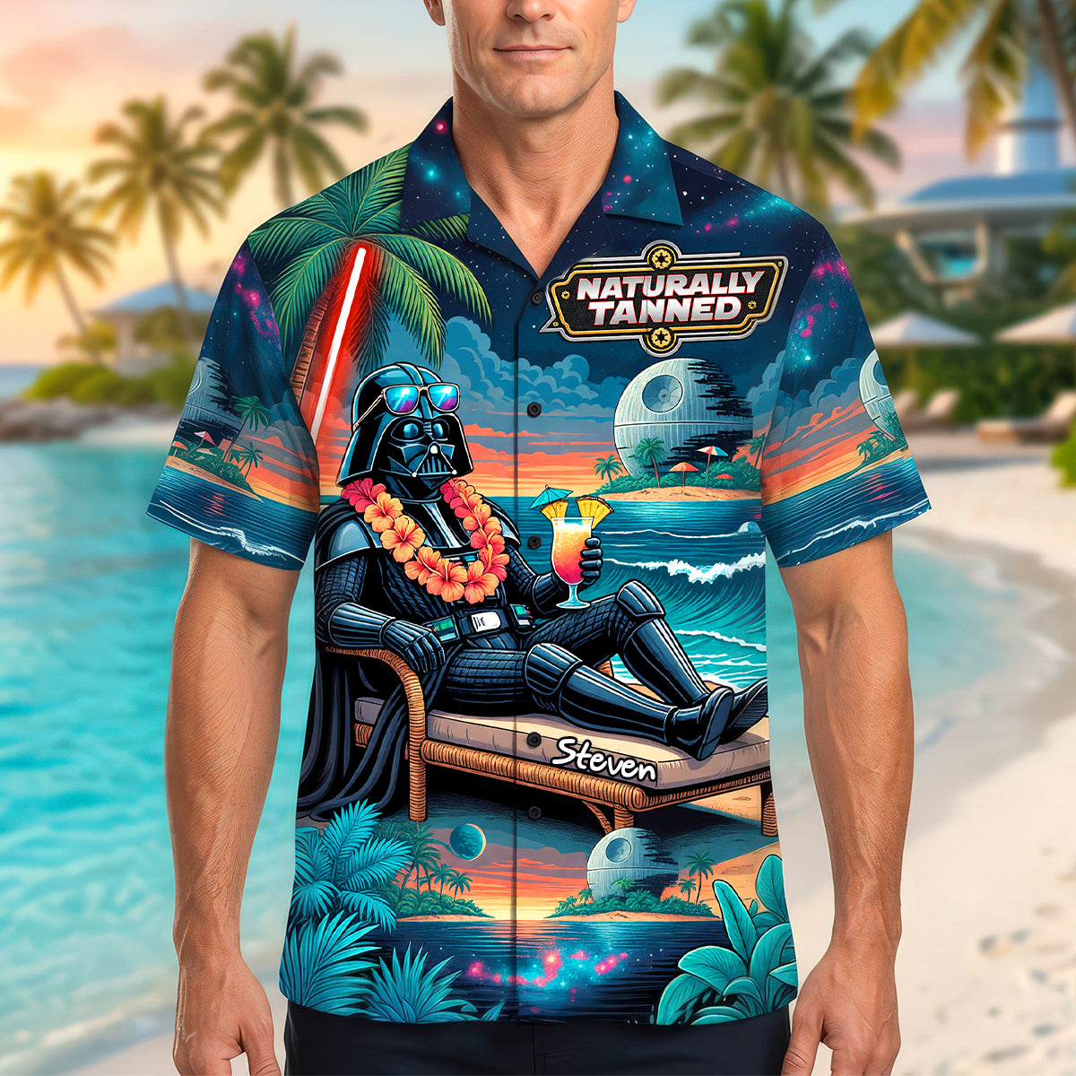Fun Black Sunbathing Hawaiian Shirt, Personalized Gifts 04qhdh170626-Homacus