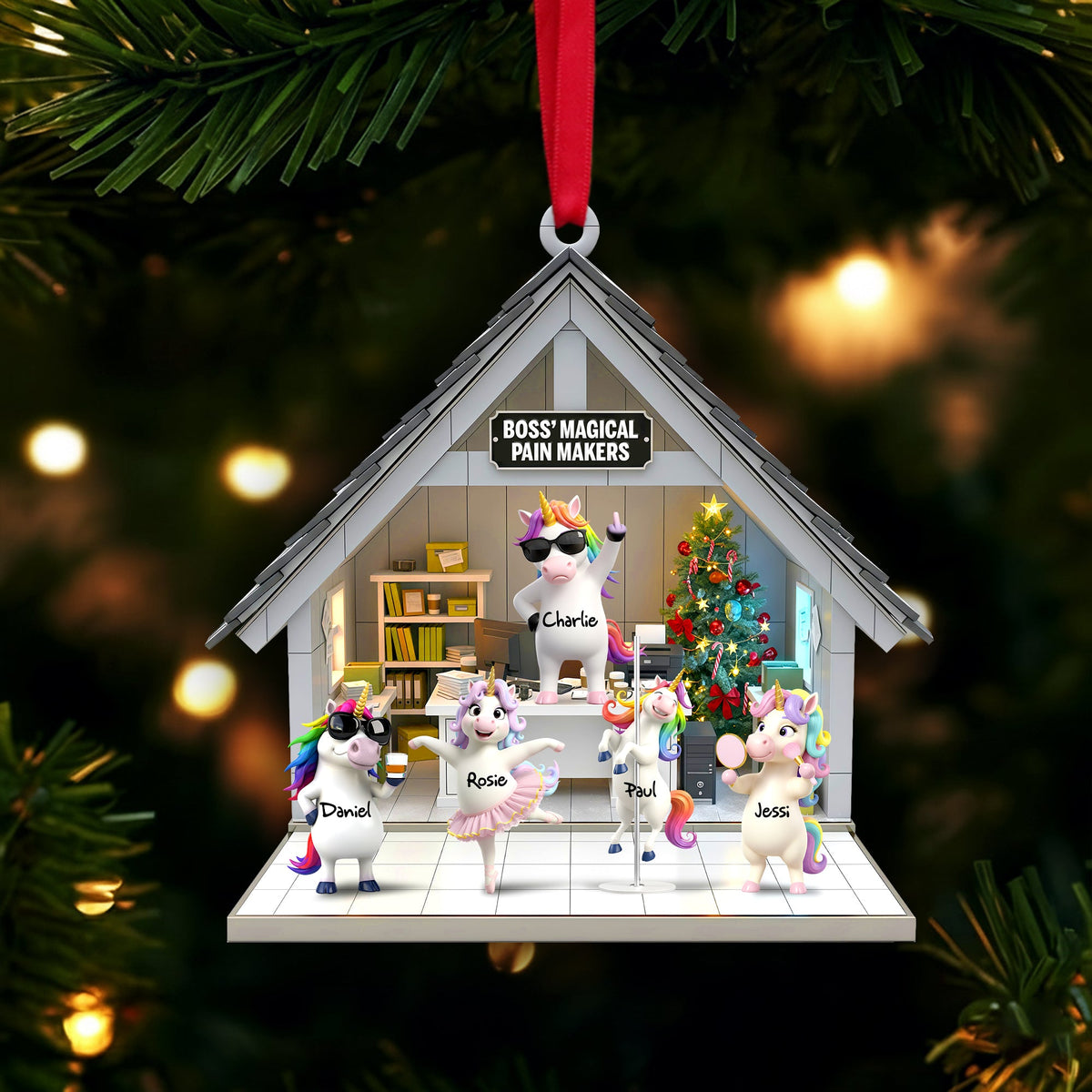 Unicorn Workday Chaos Ornament - Personalized Gifts For Officers 02OHLU151125-Homacus