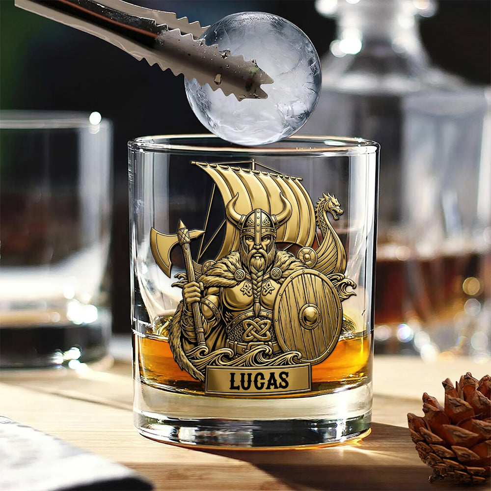 True Warriors Whiskey Glass Personalized Viking Gifts 03NATN050825-Homacus