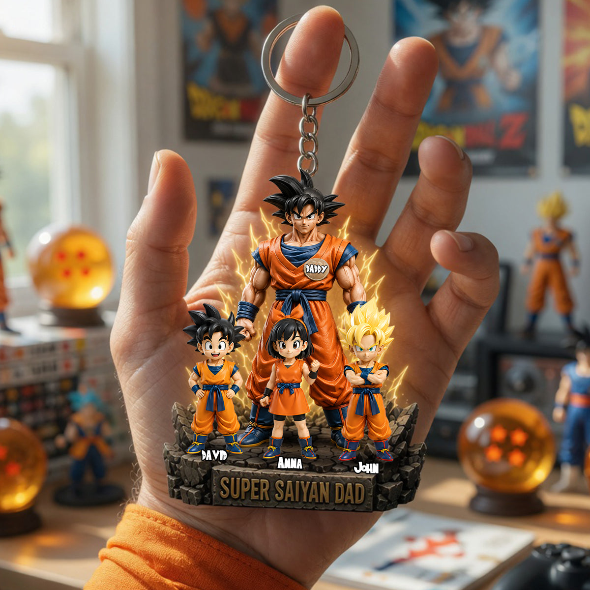 Power Dad Acrylic Keychain - Personalized Father's Day Gifts 01tolu120526-Homacus