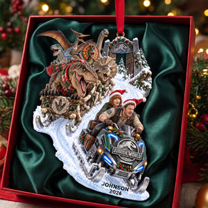 Prehistoric Snow Ride Ornament, Personalized Gifts 02QHLU160926