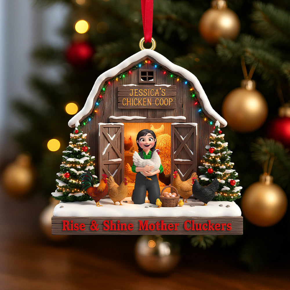 Personalized Gifts For Farmers Christmas Chicken Coop Ornament 01natn180925-Homacus