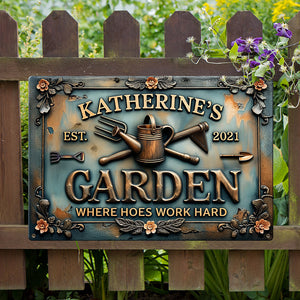 Hoe Life Metal Sign – Personalized Gifts for Garden Lovers 04qhqn090725-Homacus