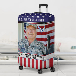 Custom Photo & Branch Gifts For Military Service Members, Personalized Veteran Luggage Cover 04qhqn010824-Homacus