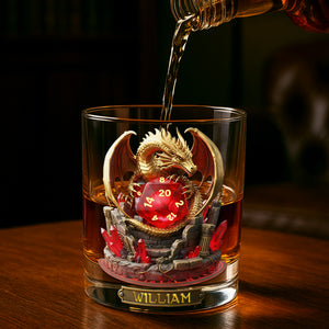Legendary Dragon Dice Round Glass - Personalized Gifts For Drinking Lovers 01PALU151225-Homacus