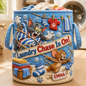 Playful Quilted Laundry Basket - Personalized Gifts 02hadt180726-Homacus