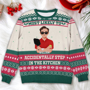 Personalized Gifts For Pickleball Lovers Ugly Sweater Christmas Most Likely To 02XQLU061124PA-Homacus