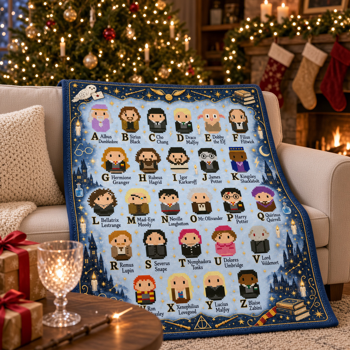 Fantasy Alphabet Blanket - Personalized Gifts For Christmas Blanket 02NAQN221026-Homacus