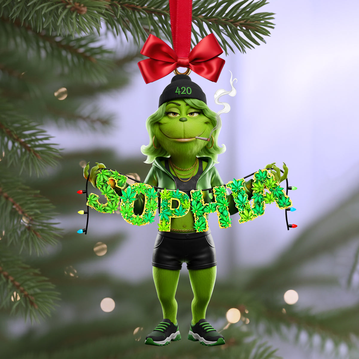 Green Monster Alphabet Letter Ornament - Personalized Gift For Stoners 04TOLU131125-Homacus