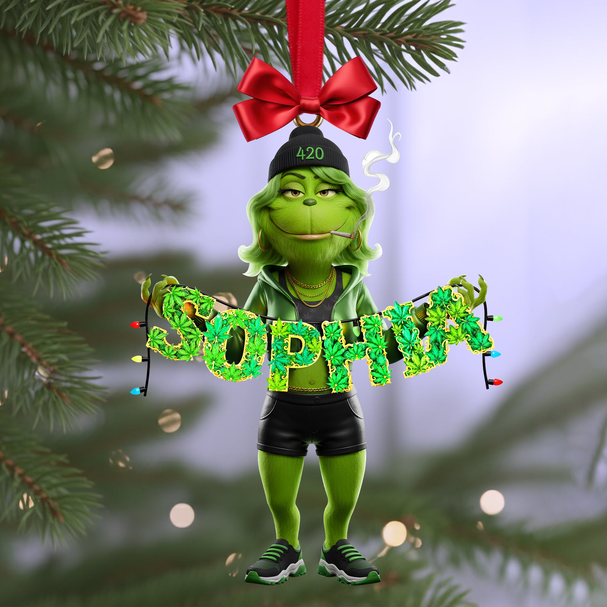 Green Monster Alphabet Letter Ornament - Personalized Gift For Stoners 04TOLU131125-Homacus