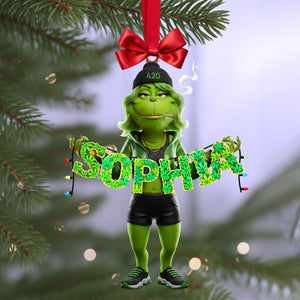 Green Monster Alphabet Letter Ornament - Personalized Gift For Stoners 04TOLU131125-Homacus