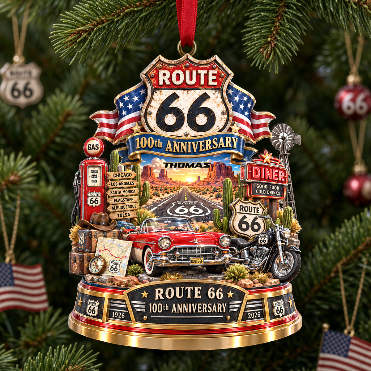 100th Anniversary Christmas Ornament - Personalized Gifts For Speed Lovers 05ohlu170926