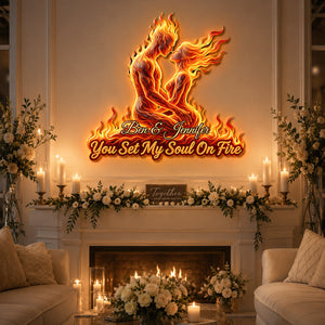 Eternal Flame Couple LED Wall Sign - Personalized Gifts For Couples 07HUDT250726