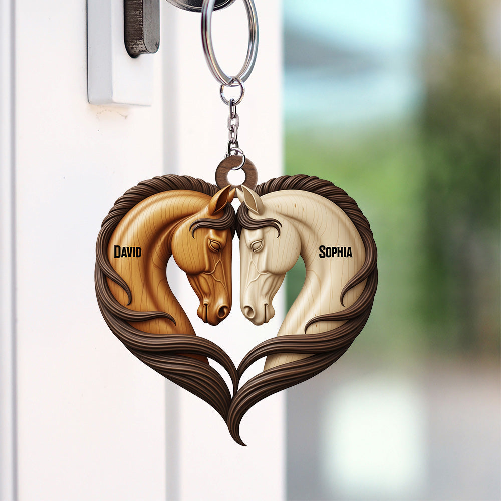 Horse Couple Keychain - Personalized Gifts For Couple 06natn140625-Homacus