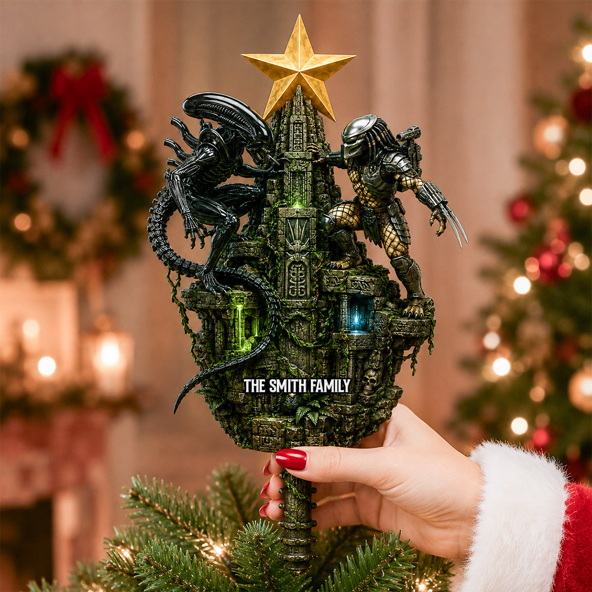 Battle Monster Acrylic Christmas Tree Topper - Personalized Gifts For Christmas 04nadh110826-Homacus
