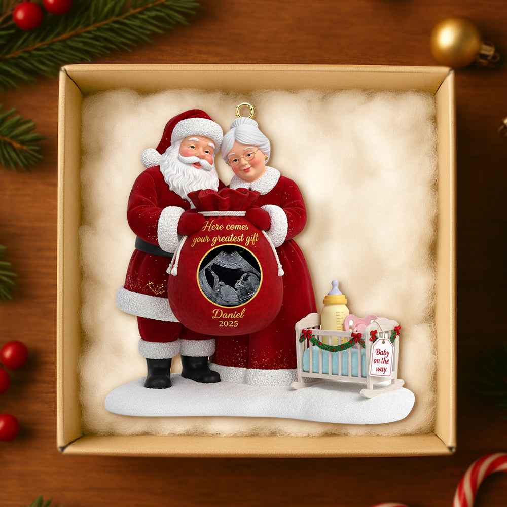 Santa Claus Custom Photo Gifts For Pregnancy Christmas Ornament 05kitn161025-Homacus