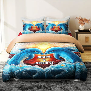 Gifts For Dolphin Couple Quilt Bedding Set Special Line 06qnqn170125-Homacus