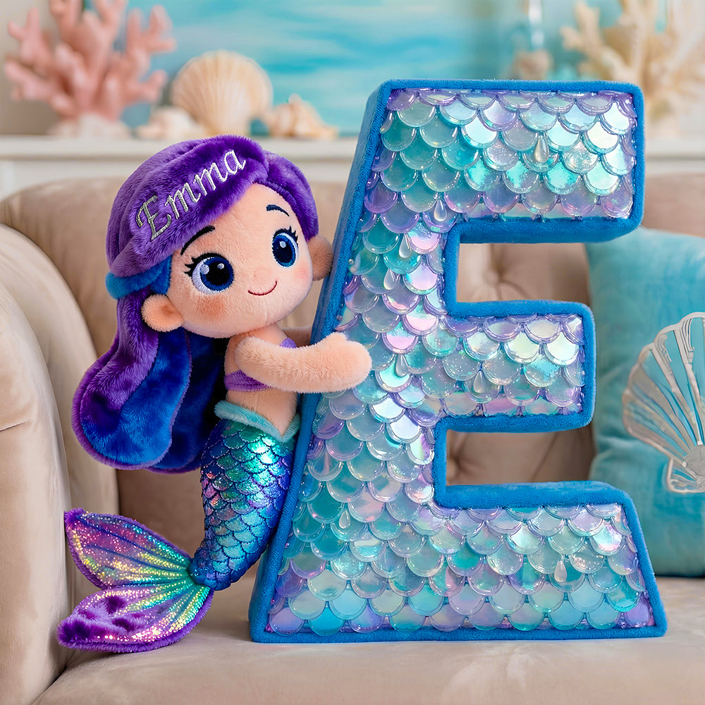 Mermaid Alphabet Pillow Personalized Gifts For Kids 03TGDT151225-Homacus