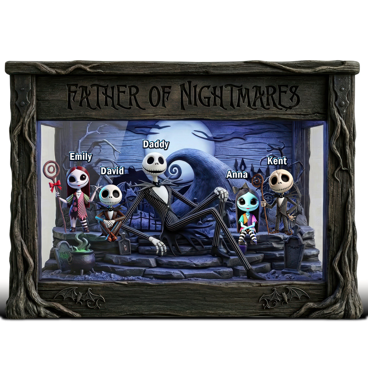 Spooky Dad And Kids Acrylic Plaque - Personalized Gifts For Dads 02ohqn300426-Homacus