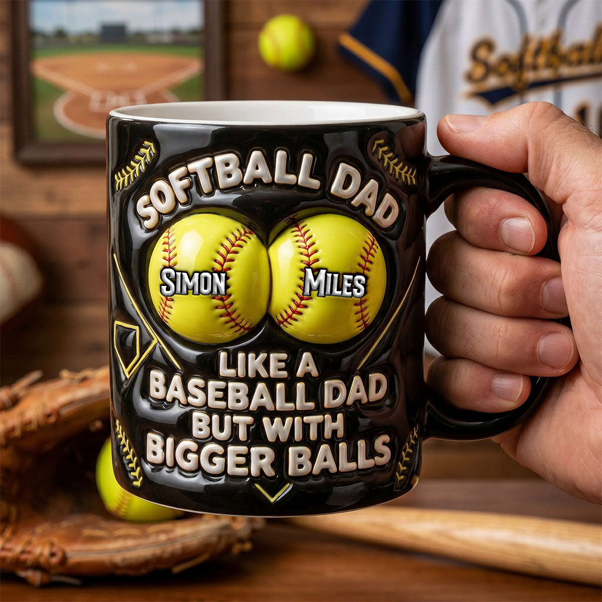 Softball Dad Magic Mug - Personalized Gifts For Dad 02TGDH050526-Homacus