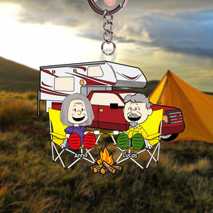 Personalized Gifts For Camping Couple Keychain, Keys To Happy Camper 03qhtn110125pa-Homacus