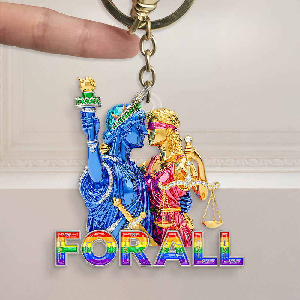 LGBT Couple Statue Acrylic Keychain - Personalized Gifts For Couple 02OHPU310525-Homacus