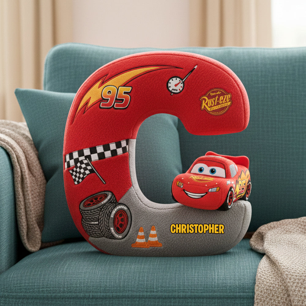 Racing Alphabet Initial Letters Custom Shape Pillow - Personalized Gifts For Kids 01natn081225-Homacus