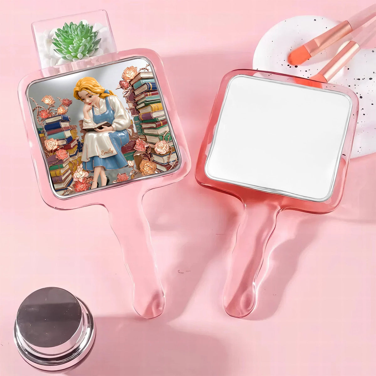 Girl in Books Handle Mirror - Personalized Gifts For Reading Girls 04qhqn031225-Homacus