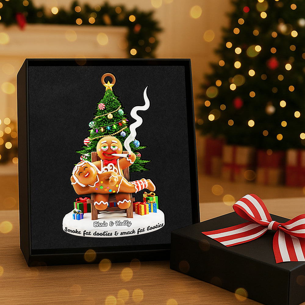 Smoking Gingerbreads Personalized Funny Gifts For Couple Christmas Ornament 04tota170925-Homacus