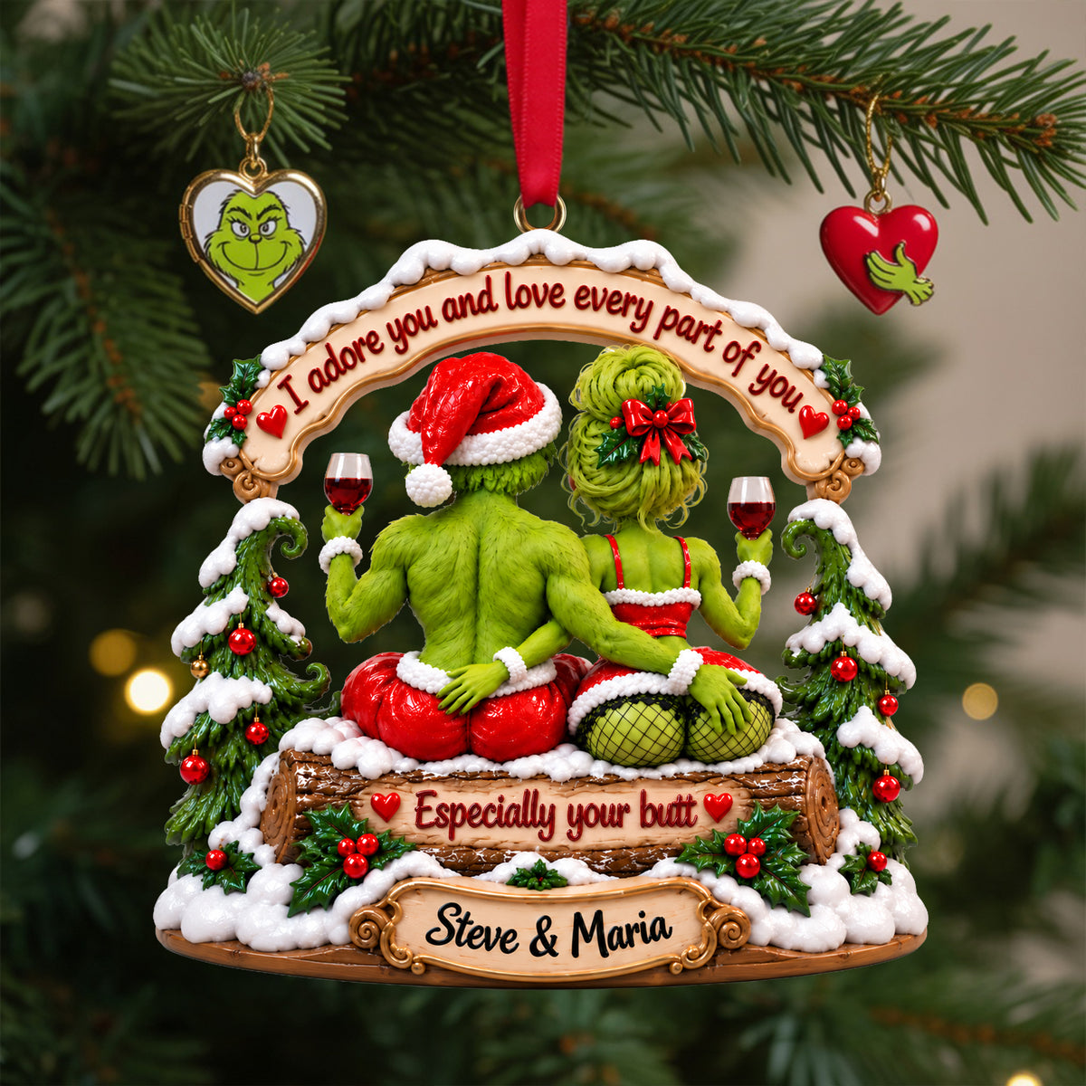 Playful Touch Couple Acrylic Ornament - Personalized Gift For Couples 05TOLU161026-Homacus