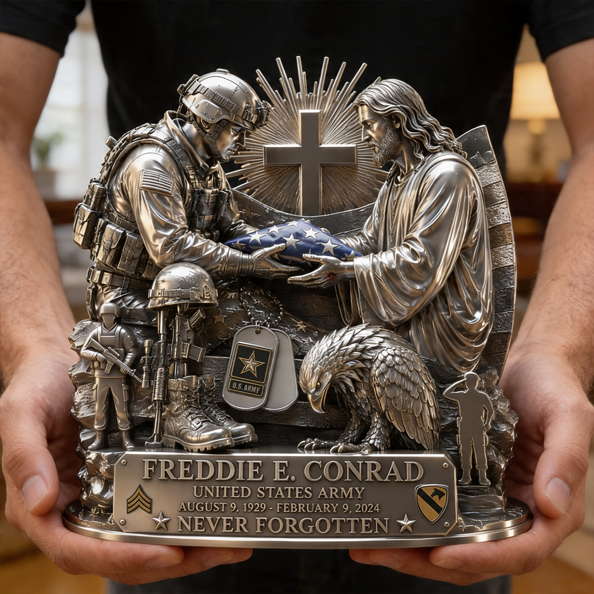 God Bless Our Veteran Plaque - Personalized Keepsake To Remember Veteran 03qhtn190626-Homacus