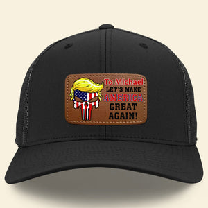 Trump Skull Leather Patch Hat 04ACQN170624-Homacus