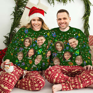 Personalized Custom Photo Christmas Gifts For Family Neon Ugly Sweater 05KALU041124-Homacus