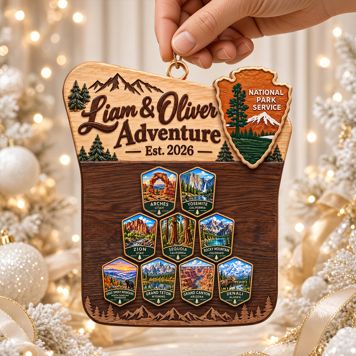 Couple National Park Travel Christmas Ornament - Personalized Gifts For Couple 02nadt250926-Homacus