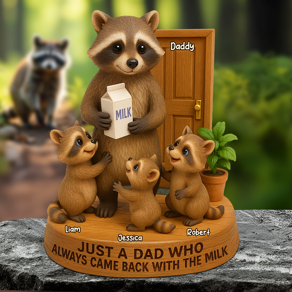 Raccoon Dad Plaque - Personalized Gifts For Dad 04napu130525-Homacus